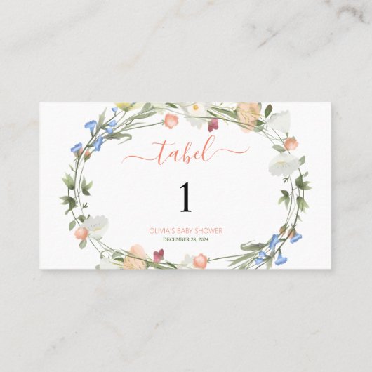 Carte De Placement L'amour dans le Fleur sauvage en fleurs (Dos)