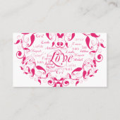 Carte De Placement L'amour dans n'importe quelle langue en Mariage ro (Dos)