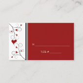 Carte De Placement L'amour grandit | Red Hearts Valentine Mariage (Devant)