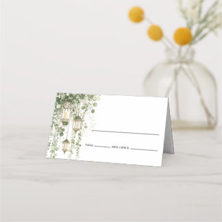 Carte De Placement Lanterne Eucalyptus Vert Sauge