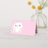 Carte De Placement Lapin Baby shower rose (Devant)