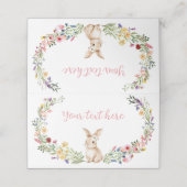 Carte De Placement Lapin Lapin Fleur sauvage Anniversaire Fête de nou (Extérieur déplié)