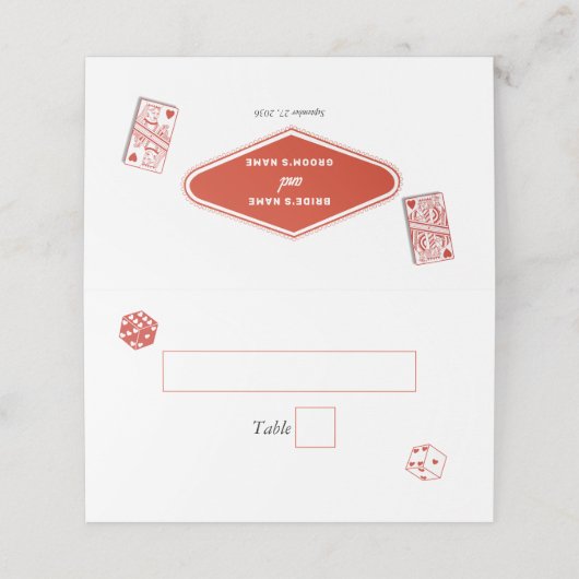Carte De Placement Las Vegas Casino Destination Mariage Rouge (Extérieur déplié)