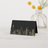 Carte De Placement Las Vegas Skyline Bâtiments Black Gold Table (Dos)