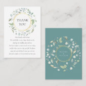 Carte De Placement Laurel Greenery Garland Mariage Merci (Devant / Derrière)