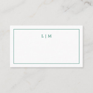 Carte De Placement Lauren Emerald Green Monogramme Mariage élégant