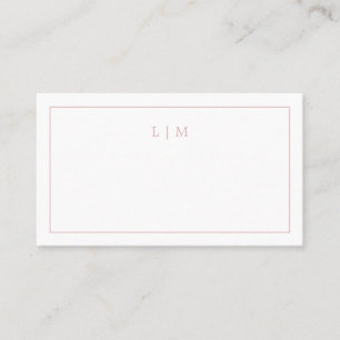 Carte De Placement Lauren Pink Monogramme Mariage élégant
