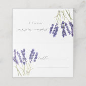 Carte De Placement Lavande Aquarelle Fleur violet Mariage Floral (Extérieur déplié)