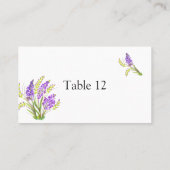 Carte De Placement Lavande d'aquarelle et fleurs vertes (Dos)