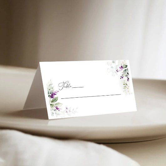 Carte De Placement Lavande de couleur violet Mariage plié carte de pl