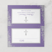 Carte De Placement Lavande de Parties scintillant d'argent Première c (Extérieur déplié)