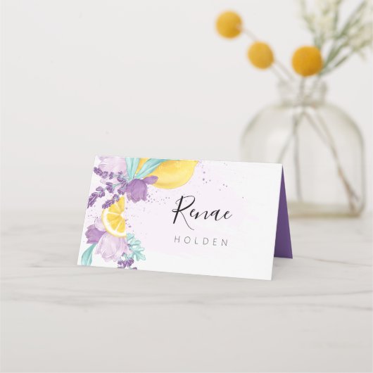 Carte de placement lavande et citron, étiquette d' (Devant)