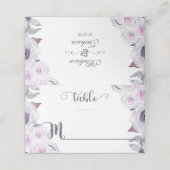 Carte De Placement Lavande & Gris Floral Wreath Numéro de table (Extérieur déplié)