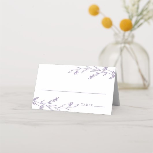 Carte De Placement Lavande Rustique violet Fleur sauvage Floral Maria (Devant)