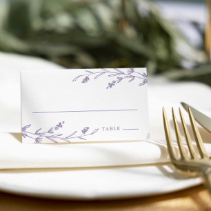 Carte De Placement Lavande Rustique violet Fleur sauvage Floral Maria