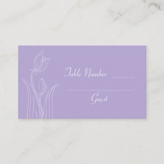 Carte De Placement Lavande violet personnalisé mariage Table de place (Devant)