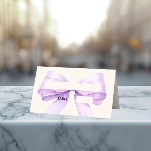 Carte De Placement Lavender Ivory bow Place Cards Elegant Folded