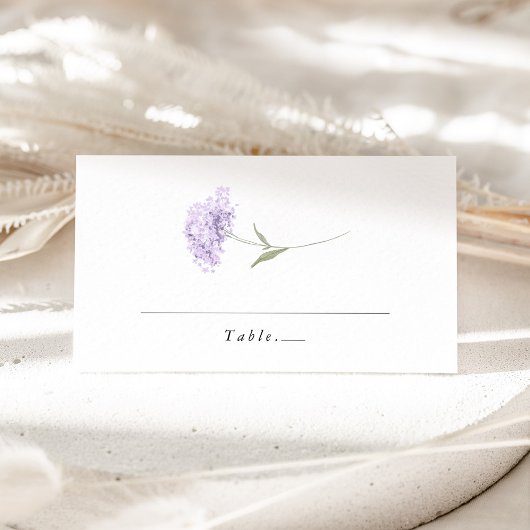 Carte De Placement Lavender Lilac Hydrangea Watercolor Wedding
