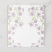 Carte De Placement Lavender Purple Rose Wedding (Extérieur déplié)