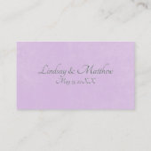 Carte De Placement Lavender Tulip Solo moderne violet Mariage (Dos)