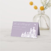Carte De Placement Lavender Vintage Castle Illustration Wedding (Dos)