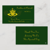 Carte De Placement Le Claddagh (Or) (Mariage) (Devant / Derrière)
