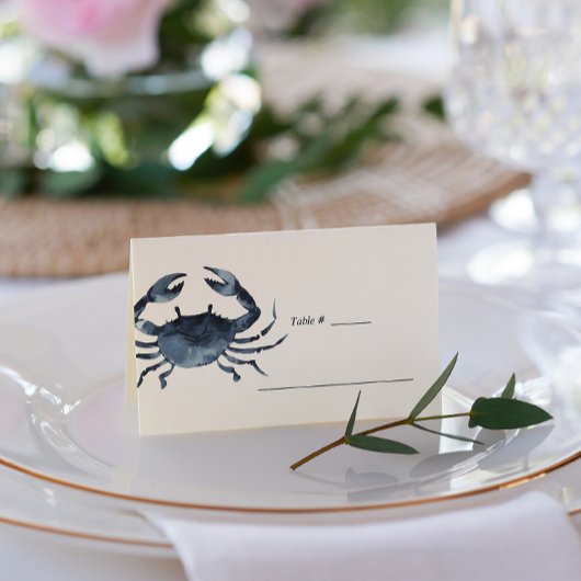 Carte De Placement Le crabe bleu | Table Mariage nautique