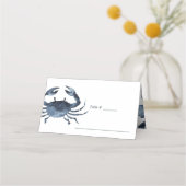 Carte De Placement Le crabe bleu | Table Mariage nautique (Devant)