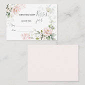 Carte De Placement Le feuillage rose floral Combien de baisers dans l (Devant / Derrière)
