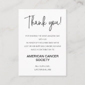 Carte De Placement Le Merci fait un don au Mariage de bienfaisance (Devant)