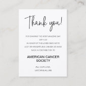 Carte De Placement Le Merci Rustique Fait Un Don À Charity Mariage (Devant)