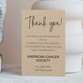 Carte De Placement Le Merci Rustique Fait Un Don À Charity Mariage
