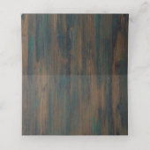 Carte De Placement LeahG Pêche Rustique Mariage Floral de corail (Intérieur déplié)