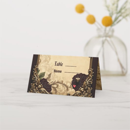 Carte De Placement L'élégance et la mystique du coeur gothique. (Devant)