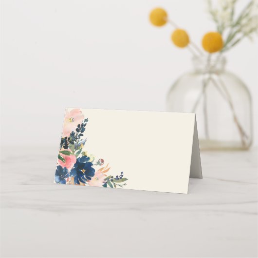 Carte De Placement L'élégance sauvage | Navy Blush & Gold Mariage (Dos)