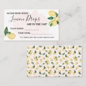 Carte De Placement Lemon Combien de baisers Fête des mariées rose Car (Devant / Derrière)