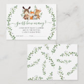 Carte De Placement Les Animaux Des Bois Devinent Combien De Baby show (Devant / Derrière)