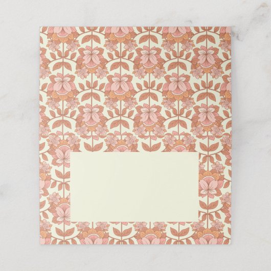 Carte De Placement les années 70 Mariage rétro inspiré (Extérieur déplié)