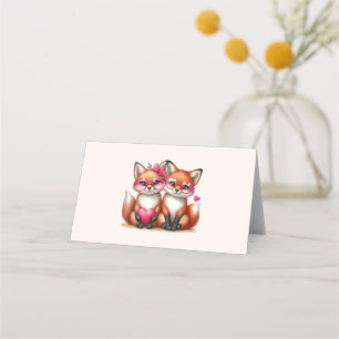 Carte De Placement Les mignons renards orange en amour