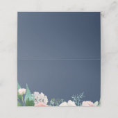 Carte De Placement Les pivoines romantiques | Carte Étiquette Blue Bu (Extérieur déplié)