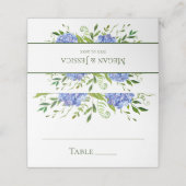 Carte De Placement LGBTQ Blue Hydrangeas Floral Mariage (Extérieur déplié)