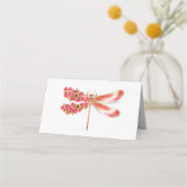 Carte De Placement libellule de fleurs avec sakura de bijoux (Dos)