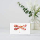 Carte De Placement libellule de fleurs avec sakura de bijoux (Debout devant)