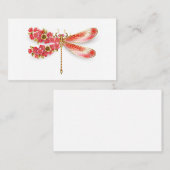 Carte De Placement libellule de fleurs avec sakura de bijoux (Devant / Derrière)