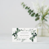 Carte De Placement Lieu de mariage tropical à feuillage vert moderne (Debout devant)