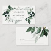Carte De Placement Lieu de mariage tropical à feuillage vert moderne (Devant / Derrière)