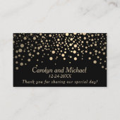 Carte De Placement Lights Gold Confetti Dots sur Noir (Dos)