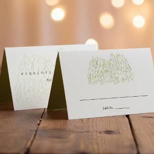 Carte De Placement Ligne artistique de mariage pliée du Parc National