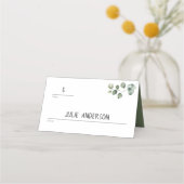 Carte De Placement Ligne Eucalyptus double face pour la table et le n (Dos)