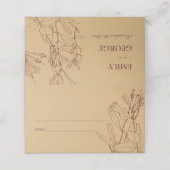 CARTE DE PLACEMENT LIGNE RUSTIQUE JAUNE MODERNE OCRE DESSINÉE FLORALE (Extérieur déplié)